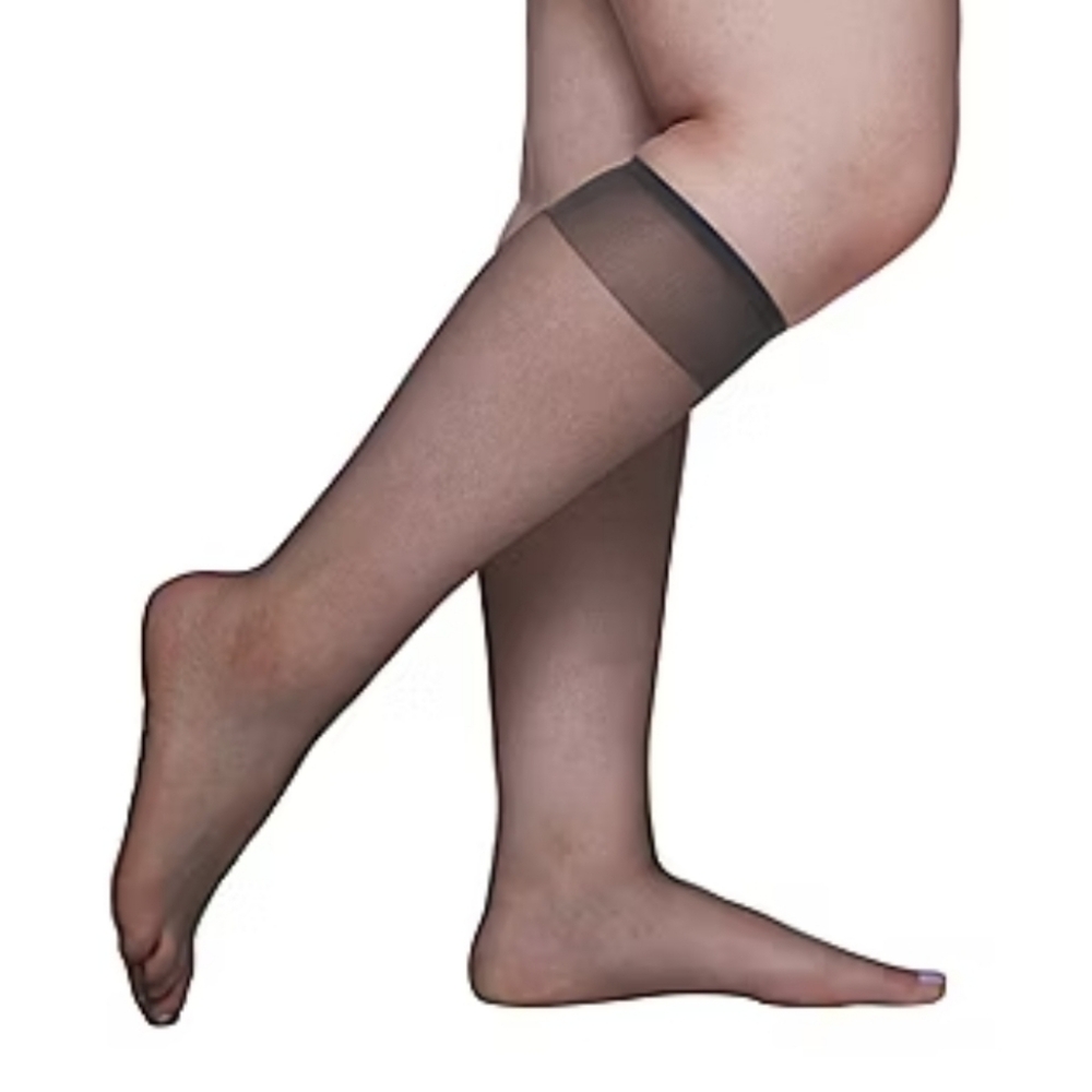 JCPenney Off Black Queen Knee High Hosiery Dress Socks